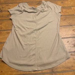 American Eagle Soft Sexy‎ Ribbed Tee Shirt Taupe Short Sleeve Women's M thumbnail 4