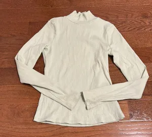 Maeve Anthropologie longsleeve Ribbed Turtleneck mint green thumbnail 3
