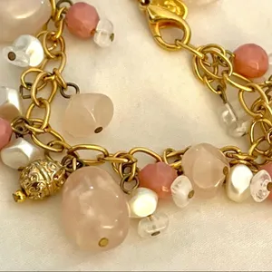 Premier Designs gold tone pink beaded bracelet thumbnail 8