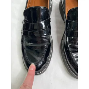 Franco Sarto Cassandra Black faux Leather Lug Sole Loafers 8 M thumbnail 4