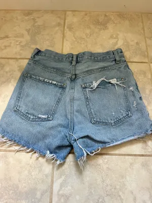 Agolde Light Wash Denim Shorts thumbnail 5
