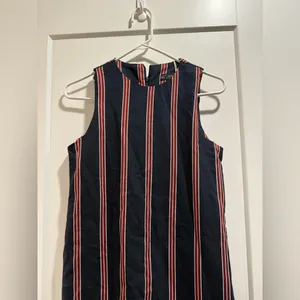 Zara Trafaluc Navy and Red Striped Mini Dress‎ Size Small thumbnail 4