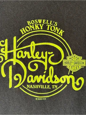 Harley-Davidson T-Shirt Womens Sm‎ Black Yellow Logo V-neck Bikercore Motorcycle thumbnail 5