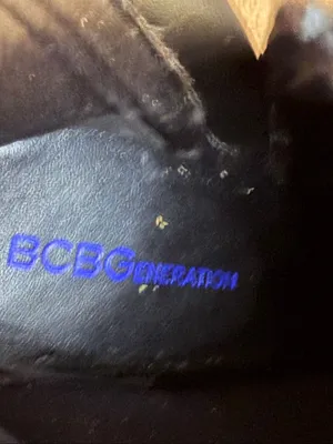 BCBGeneration Women’s Size 6.5B Black Patent Ankle Boots Blue 4” Stiletto Heel thumbnail 8