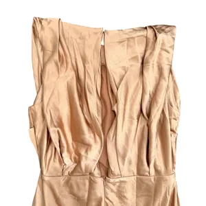ASOS Design Textured Satin Drape Shoulder Maxi in Brown, Size 14 thumbnail 6
