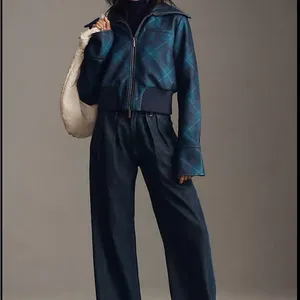 Maeve Blue Bomber Jacket with Structured Design thumbnail 4