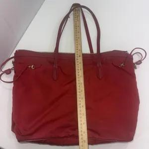 JPK Paris 75 Designer‎ Minimalist Canvas Carry Travel Red Crimson Tote Bag Purse thumbnail 5