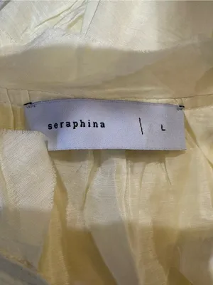 Seraphina Light‑Yellow Boho Blouse with Seashell Buttons Size Large Yellow thumbnail 13