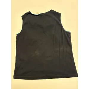 Vintage White Stag Embroidered Tank Top Black Sleeveless Boho Women's Large thumbnail 6