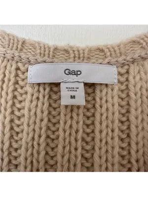 Gap Alpaca Wool Zip Front Knit Sweater Vest Sleeveless Womens Medium Ivory thumbnail 3