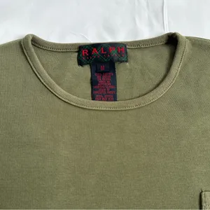 Ralph Lauren Vintage 90s Cropped Logo Pocket Tee - Olive - M thumbnail 7