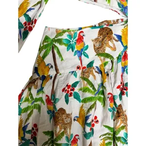 Farm Rio Tropical‎ Paradise One Shoulder Cut Out Midi Dress Women's Size Large thumbnail 8