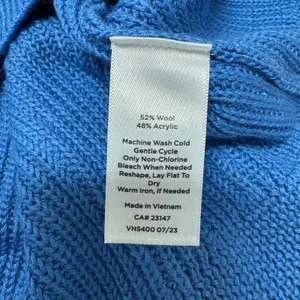 Talbots Blue Wool Blend V-Neck‎ Knit Sweater Vest Sleeveless Small Minimalist thumbnail 5