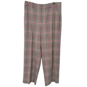 ON-34TH Womens Plaid High Rise Wide Leg Trouser Pants Tan Navy Pink Size 12 thumbnail 3