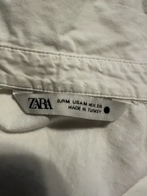 Zara white button down shirt with a tie thumbnail 4