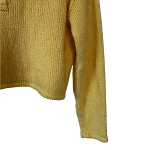 Billabong Womens Henley Sweater Butter Yellow Slouchy Knit Beachy Coastal Large thumbnail 6