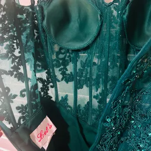 Emerald Green Pageant Prom Gown thumbnail 6