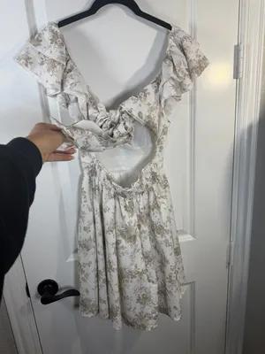 Altar'd State Floral Ruffle Tie-Back Mini Dress thumbnail 4