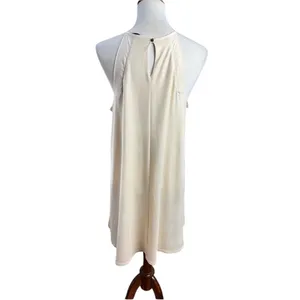 Lila Clothing Co Champagne Shimmer Halter Swing Mini Dress Large thumbnail 3