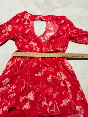 Gentle fawn Red Floral V-Neck Romper large thumbnail 7