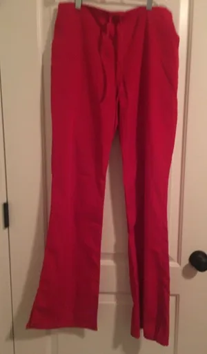 1pc Cherokee Adult Red Scrub Pants Nurse Medical Drawstring Size XS thumbnail 1