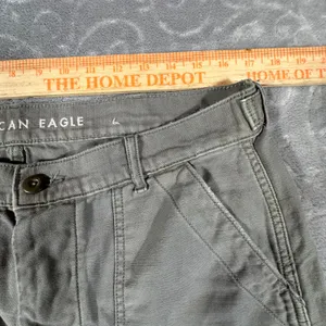American Eagle Women 14 Olive Green Utility Cargo Pants High Rise Button Fly thumbnail 6