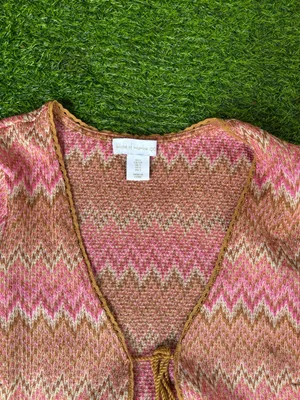 House of Harlow 1960 Pink and Camel Zigzag Knit Set thumbnail 6