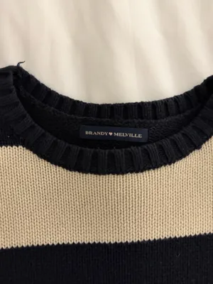Brandy Melville Striped Sweater Navy thumbnail 3