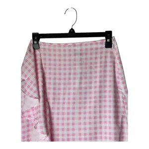 Sökie Collective Skirt Women Small Pink White Gingham‎ Ruffle Midi NWT Preppy thumbnail 3
