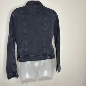 Massimo Dutti Black Button up denim jean jacket size medium casual thumbnail 3