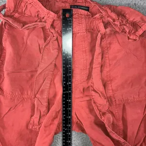 Social Standard Paperbag Waist Pants Women M Coral Red High Rise Boho Tencel‎ thumbnail 4