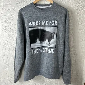 U.S Vintage | Cat Sweatshirt Gray Size L thumbnail 1
