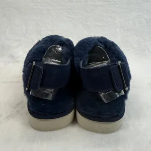 Koolaburra by UGG Fuzz-ee Sandals Adjustable‎ Insignia Blue Furry Size 5 thumbnail 5