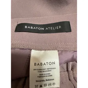 Aritzia Babaton Purple High Rise Pleated Tapered Cropped Trousers Pants Size 4 thumbnail 5