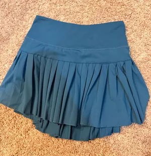 Pleated Teal Blue Womens Skirt thumbnail 1