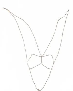 Sexy Gold Body Chain Harness Bikini Jewelry Bralette Crossover Waist Necklaces thumbnail 1