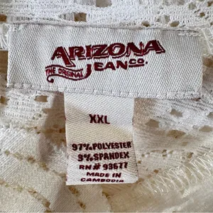 Y2K 90s Ivory Lace Mock Neck Ruffle Top Victorian Boho Vintage Arizona Jeans XXL thumbnail 6
