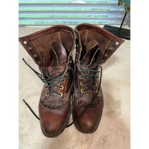 Santa Fe Boot Company Women's 7.5 Brown Leather Lace-Up Western Boots Vintage thumbnail 12