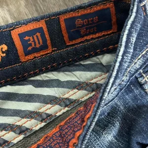 Rock Revival Size 30x34 Sora Boot Cut Jeans - Blue Flare Denim with Embellished thumbnail 4