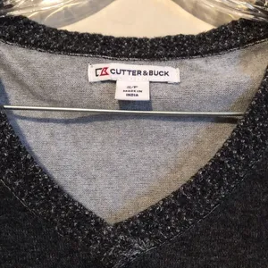 Cutter & Buck Dark Gray V-Neck Knit Sweater Classic‎ Soft thumbnail 3
