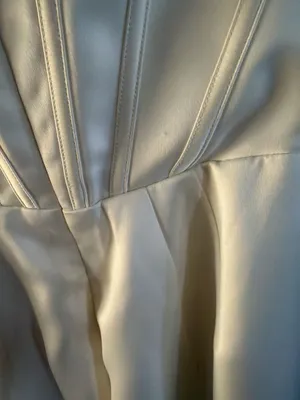 House of CB Lulu Ivory Asymmetric Drape Midi Corset Dress size medium thumbnail 5