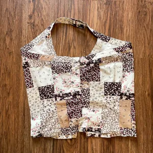 Y2K Halter One Shoulder Bandana Patchwork Top Sz XL White thumbnail 4