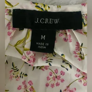 J.Crew Tie-Sleeve Button-Front Cotton Poplin Blouse Meadow Floral Cottagecore M thumbnail 9