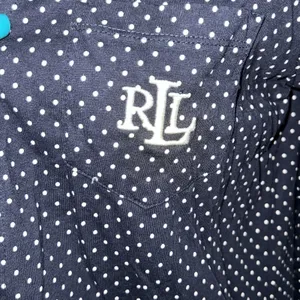Lauren Ralph Lauren Navy Blue & White‎ Polka Dot Cotton Night Shirt Small Logo thumbnail 6
