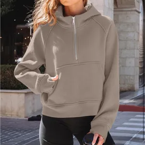 NWT Tan half zip hoodie Size M thumbnail 1