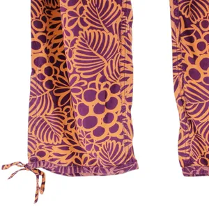 Sundance Orange Purple‎ Floral Abstract Print Pull on Pants Coastal Lagenlook M thumbnail 4