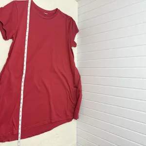 Uniqlo Short Sleeve Tunic Cotton Dress‎ With pockets - Brick Red size L thumbnail 6