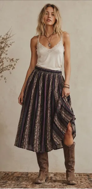Vintage 90s Pacific Silk Studio Maxi Skirt Medium 100% Silk Boho‎ Flowy Eclectic thumbnail 1