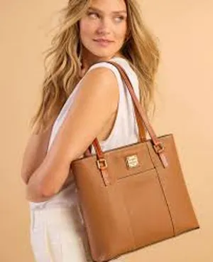 DOONEY & BOURKE Small Pebble Lexington Shopper Tote Purse Bag Caramel Leather thumbnail 2