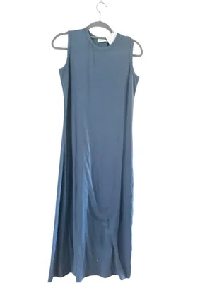Women's ASCOLLECTION Blue Sleeveless Ribbed Maxi Dress S thumbnail 2